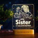 ZOCI VOCI Rakhi Gift for Brother and Sister Or Siblings Acrylic Personalized Engraved LED Name Lamp | Unique Gift for Rakshabandhan (Angel’s Glow, Lamp Only)