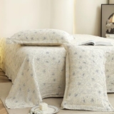Story@Home King Size Bedsheet | Cloud Cotton Flatsheet King Size with Two Pillow Covers | Super Soft Bed Sheet for King Size Bed | Floral Design (270 x 250 cm, Off White & Grey)