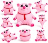 Cute Pig Squishy Toy with Soft Stretchable Body, Squeeze and Pull Fidget Toy for Kids and Adults, Novelty Stress Toy for Desk, Travel, Birthday Gifts and Party Return Favors