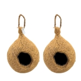 Foodie Puppies Hanging Coconut Fiber Bird Nest – (Buy 1 Get 1 Free) | Suitable for Small Birds Breed | 100% Natural Coir Breeding Nest for Sparrow, Finch, Parakeet, Hummingbird and Other Small Birds
